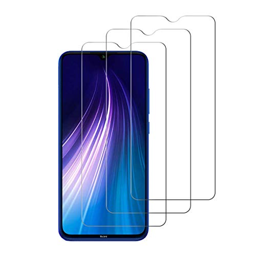 [3 Unidades] Protector de Pantalla para Xiaomi Redmi Note 8,Cristal Templado para Xiaomi Redmi Note 8 Alta Definicion,9H Dureza,Sin Burbujas - Transparente