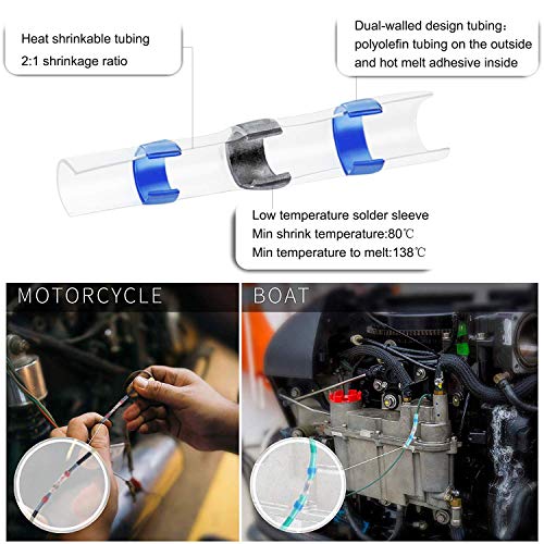 330 PCS Conectores eléctricos,Preciva 120 PCS Conector de sello de soldadura & 210 PCS Aislamiento del Encogimiento del Calor a Tope Conectores de Cable Eléctrico Kit