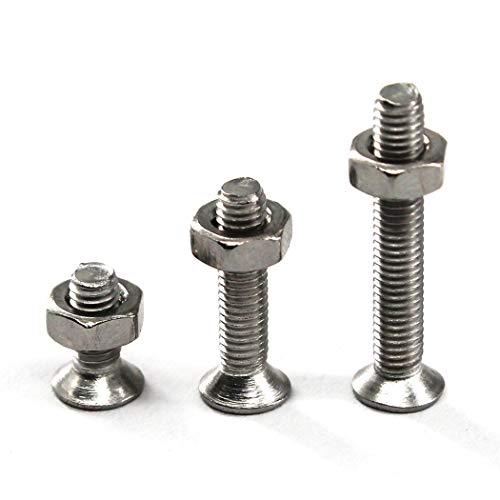 340 piezas M3 304 acero inoxidable cruz empotrada avellanada cabeza plana tornillos hexagonal tuerca surtido Kit