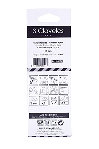 3Claveles 206 - Cúter metálico de 13 cm, nylon