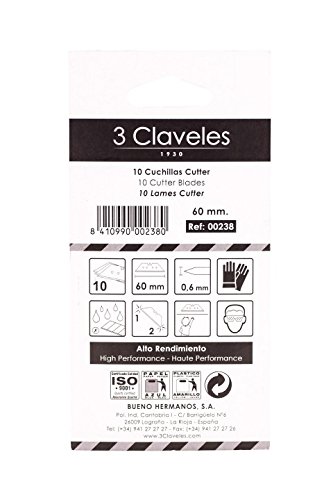 3Claveles 238 - Set de 10 cuchillas trapezoides perforadas