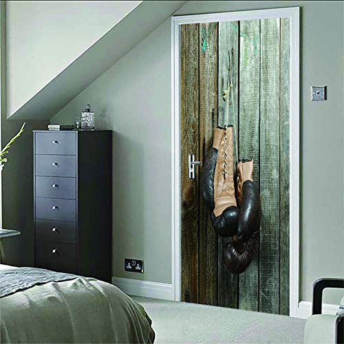 3D Puerta Pegatinas Mural Guante Door Sticker Wallpaper Desmontable Sticker Poster DIY Art Decoration 77x200 Cm