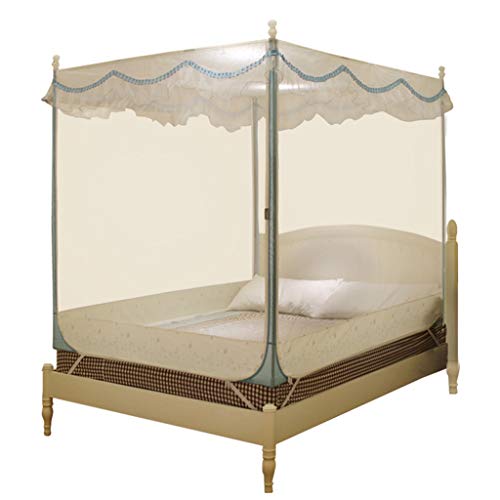 4 Esquina Mosquitera Grande Doble Cama con dosel Cama con dosel Malla Ropa de cama Princesa decorativa Cuadrada Mosquitera Cuadrada Para Acampar en interiores y exteriores ( Color : A )