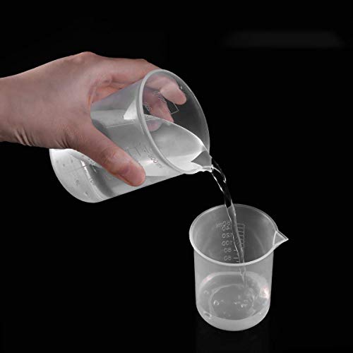 4 pcs Vasos Medidores de Plástico, Jarra Medidora de Plástico PP, 50,150,250,500 ml, Resistente al Calor y al Ácidos, Taza de Medición Transparente, para Medir Muchos Líquidos, Hornear y Laboratorio