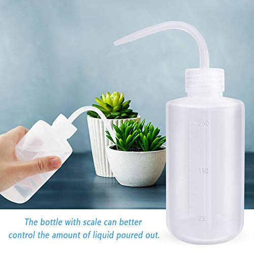 4 Piezas Botella de Lavado, Botella de Lavado de Plástico Transparente Lavado de Seguridad Botella de Plástico para Regar las Plantas, Squeeze Wash Bottle - 250 ml