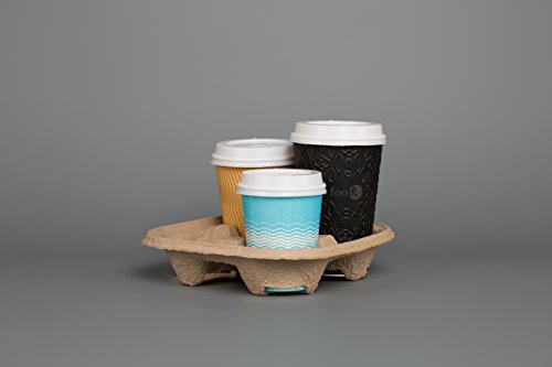 4 taza bandeja soporte papel bolsa de cartón té café bebidas frías y calientes X 50 pcs ECO respetuoso con el medio ambiente