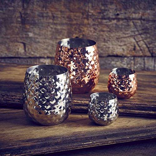 4 tazas de piña martilladas de cobre de Moscú de 8 cl/3 onzas – Contemporáneo y elegante coctelería