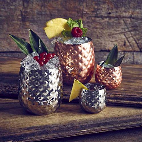 4 tazas de piña martilladas de cobre de Moscú de 8 cl/3 onzas – Contemporáneo y elegante coctelería