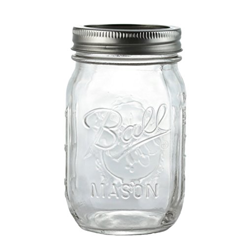 4 x Ball Mason Jar | Regular 16 oz (475 ml) + Flor Tapa | Set