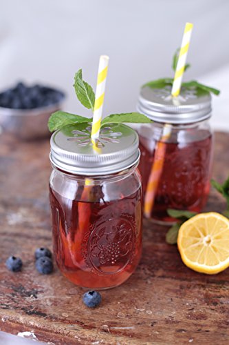 4 x Ball Mason Jar | Regular 16 oz (475 ml) + Flor Tapa | Set