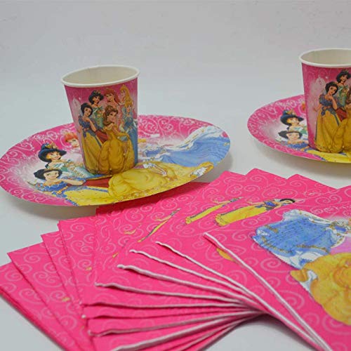 40 Unids/Set Fuentes De Fiesta Ariel/Belle/Cenicienta/Aurora Princess Birthday Party Plate/Servilleta Decoración Ariel Party