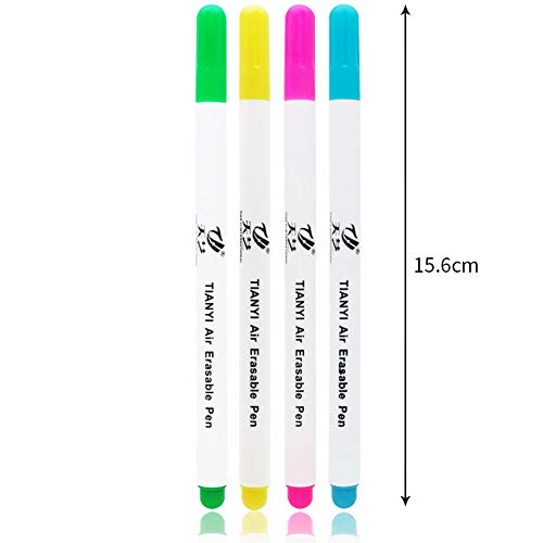 4pcs Agua Borrable Tela Rotuladores Tinta Que Desaparece Tela Rotuladores De Fuga Soluble En Agua Plumas De Costura De Punto De Cruz Bordado (Color Azar)