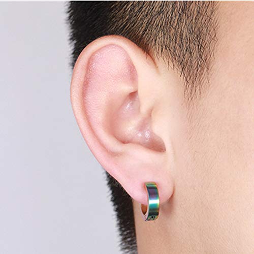 5 Pares Pendientes de Acero Inoxidable de la Oreja Sin Perforación Aros Plata de Orejas Aretes Clip de Oreja Falsos Oreja Mujer Cartilago Hombre Aro Sin Agujero Oreja Piercing Pendiente Negro Dorado