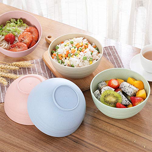 5 Piezas Cuenco Cereales, 24 oz irrompibles Bol Cereales Bowls Cocina Ensaladeras Vajilla Tazones de Consomé, Aptos para lavavajillas y microondas para niños, arroz, tazones para Sopa Tazones (Azul)