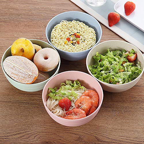 5 Piezas Cuenco Cereales, 24 oz irrompibles Bol Cereales Bowls Cocina Ensaladeras Vajilla Tazones de Consomé, Aptos para lavavajillas y microondas para niños, arroz, tazones para Sopa Tazones (Azul)