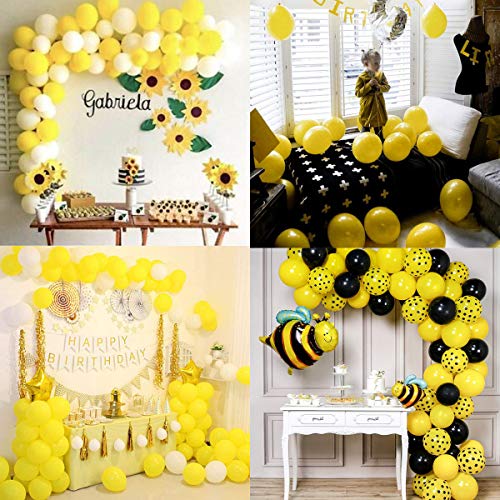 50 Globos Amarillos Brilante de Látex de 36 cm. Globo Amarillo por Helio de 3,2g. Decoraciones y Accesorios para Fiesta de Cumpleaño