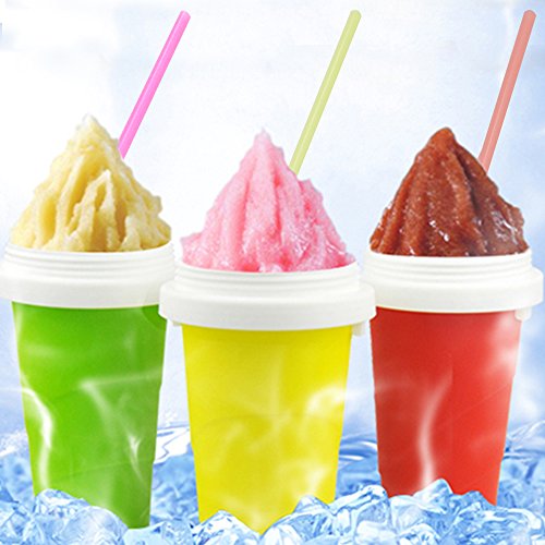 500 pajitas de Cuchara Colores neón Surtidos SNO-Cone pajitas de plástico Potable con cucharas (7 3/4 "plástico batido pajitas.