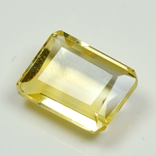 55Carat Gema facetada Suelta de Citrino Natural, 6 Quilates, Forma Rectangular, Chakra, curación de noviembre. Camas con Piedra natalicia.