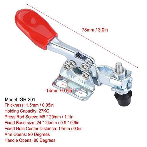 5pcs Toggle Clamp Iron Quick Fixed Galvanized Vertical Tipo Hand Holding Capacity Toggle Clamp(GH-201)