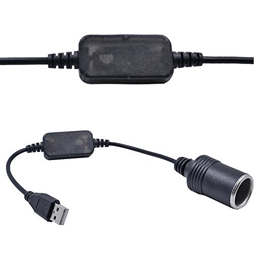 5V USB A Macho a 12V Enchufe de encendedor de automóvil Convertidor hembra para encendedores de automóvil Grabador de conducción DVR Dash Cámara GPS (menos de 8 W), 30 cm / 12 pulgadas