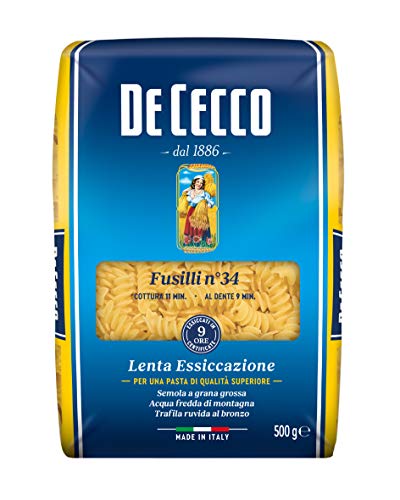 5x De Cecco Fusilli No. 34 Italian Pasta 500g