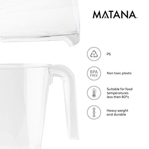 6 Piezas -1.5L- Jarras de Plástico Desechables, Transparente - Elegante, Resistente & Reutilizable - Perfecto para Cócteles en Fiestas, Cumpleaños, Catering, Navidad.