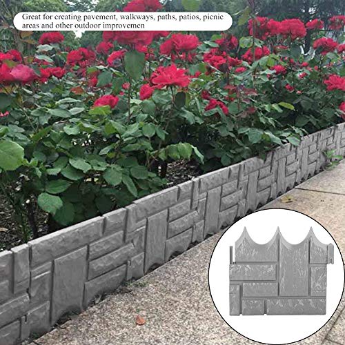 6 Unids Jardín Simulado Ladrillo Cemento Cerca Piedra Molde Flor de hormigón Patio Césped Mold Maker para Decoración