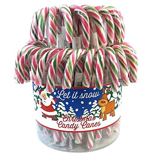 60 GREEN RED CHRISTMAS X'MAS CANDY CANES (20g each, 14cm length)