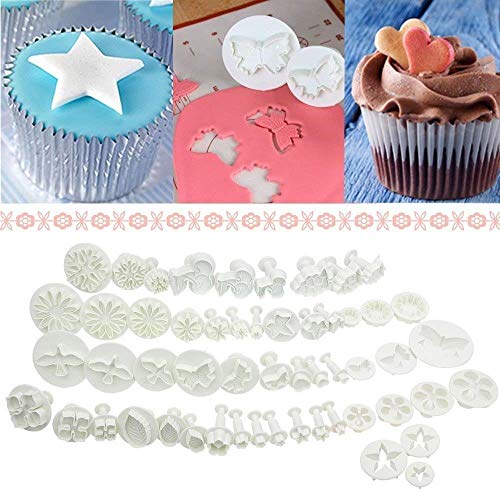 68 pcs juego de decoración de pasteles decoración de tartas hornear herramientas accesorios de cocina de plástico cortadores de émbolo de repostería (moldes de pastel hornear Confeitaria Set