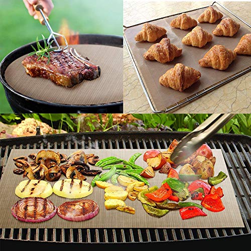 6PCS Revestimiento de Horno Antiadherente Reutilizable,Sábanas Reutilizables para Hornear,Esterilla de Barbacoa Espesante,Resistencia a Altas Temperaturas Teflón Hojas para Hornear y Cocinar Ideal