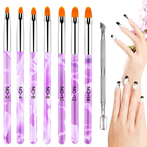 7Pcs Pinceles para Uñas de UV Gel, Pinceles Pintauñas parara Decorar Uñas Nail Art Decoration Decorar Uñas Nail Art Decoration, el cepillo pluma