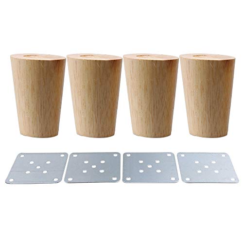 80x58x38mm Cone Material de madera Sofá Silla Cama Armario Mesa de té TV Gabinete Muebles de madera Patas de repuesto Pack de 4