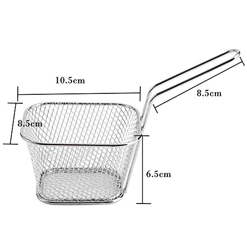 8pcs Mini cestas para freír de acero inoxidable cesta para fritos profundos colador de aceite de alimentos herramienta de cocción de patatas para fritos franceses