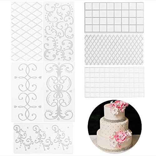 8pcs Molde de Pastel Fondant, Molde de Repostería Decoración de la Torta Herramientas para Decoración de Tartas para Hornear (8 patrones, transparente)