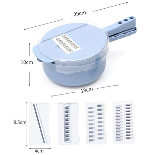 9 en 1 Chopper vegetal, limento Veggie Fruit dicer cortador de alimentos, cepillo de limpieza perfecto para patata tomate cebolla zanahoria ensalada pepino,Blue