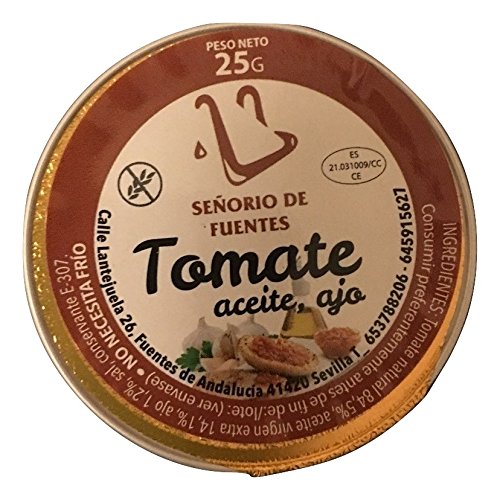 90 monodosis de 25g con tomate ajo y aceite - Para desayunos y tostadas.