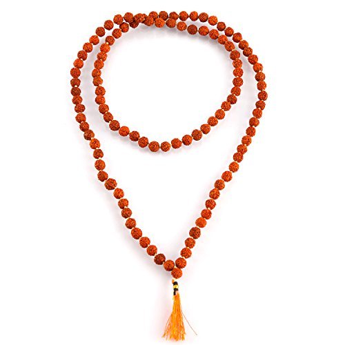 Aatm Tibetan 108 Beads Shiva Rudraksha Jaap Mala Necklace For Prayer & Healing (Beads Size - 6 mm)