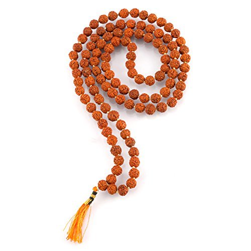 Aatm Tibetan 108 Beads Shiva Rudraksha Jaap Mala Necklace For Prayer & Healing (Beads Size - 6 mm)