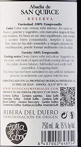 Abadía de San Quirce Vino Tinto Reserva - 750 ml