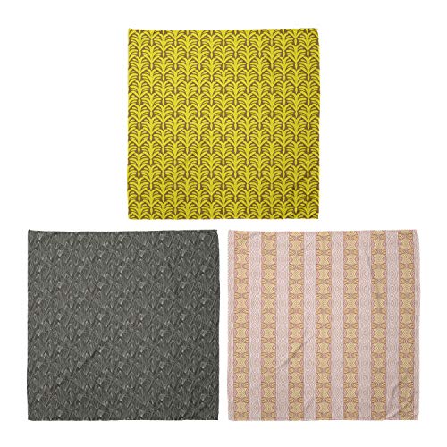 ABAKUHAUS Pack de 3 Bandanas Unisex, Bush Inspirado adorno Rayas modernas y las vigas de la vendimia en colores pastel suave de los remolinos, Multicolor