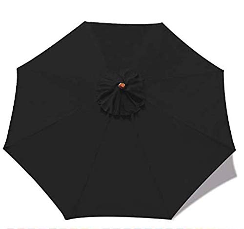 ABCCANOPY - Sombrilla de repuesto para sombrilla de jardín, patio, sombrilla de mercado para 2,7 m, 8 costillas (sólo cubierta), color negro