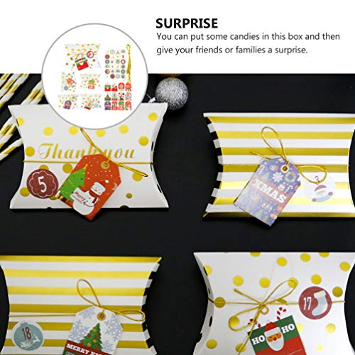 ABOOFAN - Juego de cajas de regalo de Navidad, cajas de caramelo, etiquetas y cuerda de regalo de chocolate para regalo de Navidad