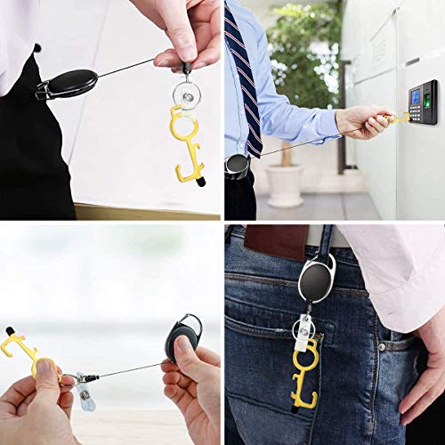 Abrepuertas sin contacto No-touch higiene EDC llave sanitaria multiusos portátil para puerta automática botón puerta manija pública- oro (2 unidades)