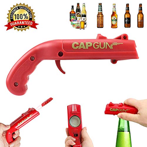 Abridor de botellas de cerveza, lanzador de pistola de tapón Shooter Abridor de botellas de cerveza, abrelatas de botellas de cerveza pistola de juguete para fiesta de bar Dispara más de 5 metros