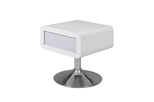 AC Design Furniture Mesita de Noche de Muebles de Diseño Josephine, Blanco Brillante, 40 x 40 x 45 cm