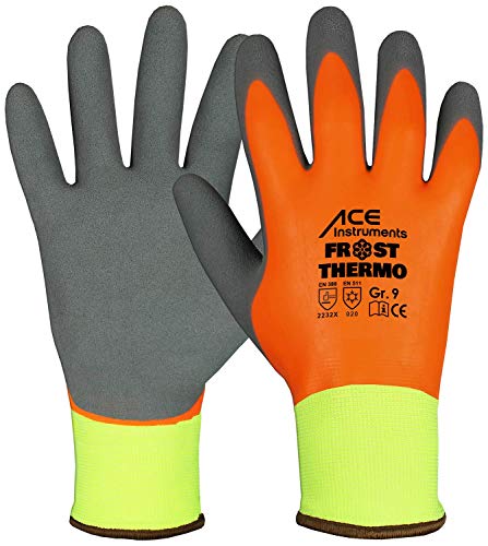 ACE Frost Thermo Guantes de Protección Térmica contra el Frío - Guantes de Invierno - Multiusos - Impermeable - Revestimiento de Látex - 10/XL