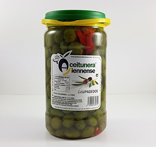 Aceituna Chupadedos | Aceitunera Jiennense | Garrafa 2,2 kgs (Peso Neto)