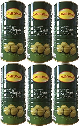 Aceitunas rellenas gigantes lata de 2 kg. de Campomar [PACK 6 UNIDADES]