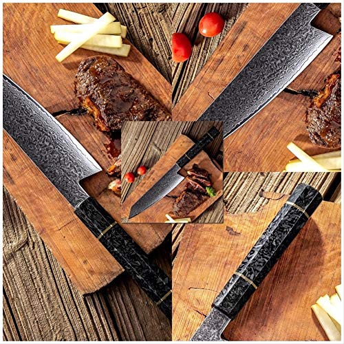 Acero Glow Damasco Cuchillo Chef Cuchillo japonés VG10 japonesa Damasco inoxidable adecuadamente con herramientas que cocina la herramienta Inicio Cuchillos de cocinero