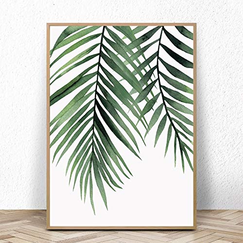 Acuarela moderna Simple verde plantas en macetas hojas palmera pared arte lienzo pintura cartel nórdico sala de estar dormitorio oficina estudio decoración del hogar